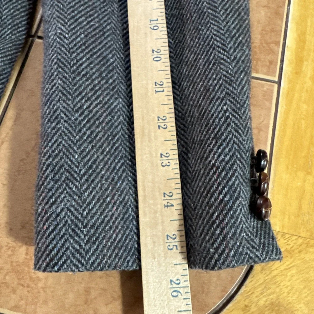 VTG Haggar Mens Gray Donegal Herringbone Tweed Wool Sport Coat Blazer Jacket 42L